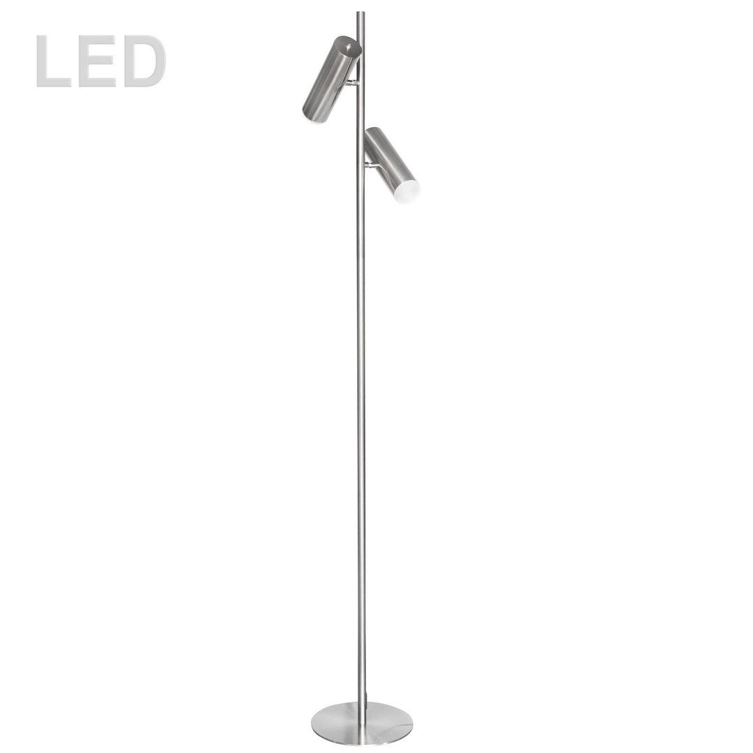 Constance LED Floor Lamp in Satin Chrome - available from The Lighting Shoppe, trusted by Canadian homeowners