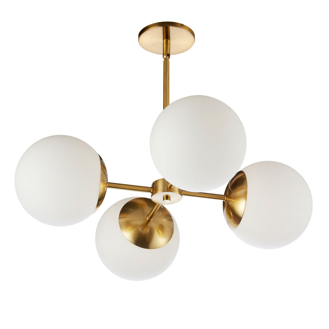 Dayana Four Light Chandelier in Aged Brass - available from The Lighting Shoppe, trusted by Canadian homeowners