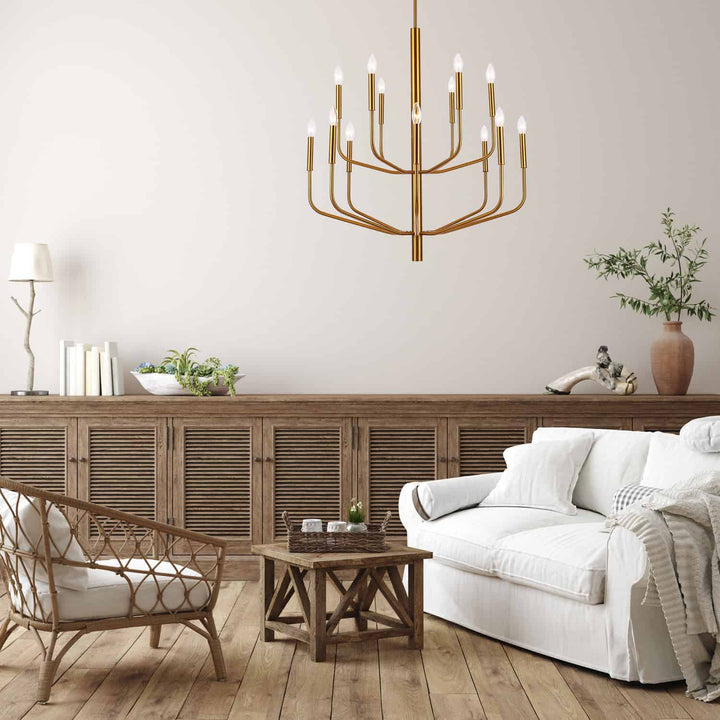 Dainolite Canada - ELN-3214C-AGB - 14 Light Chandelier - Eleanor - Aged Brass