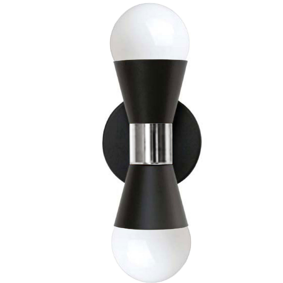 Fortuna Two Light Wall Sconce in Black - available from The Lighting Shoppe, trusted by Canadian homeowners