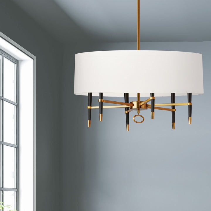 Dainolite Canada - LAN-246C-VB-WH - Six Light Chandelier - Langford - Vintage Bronze