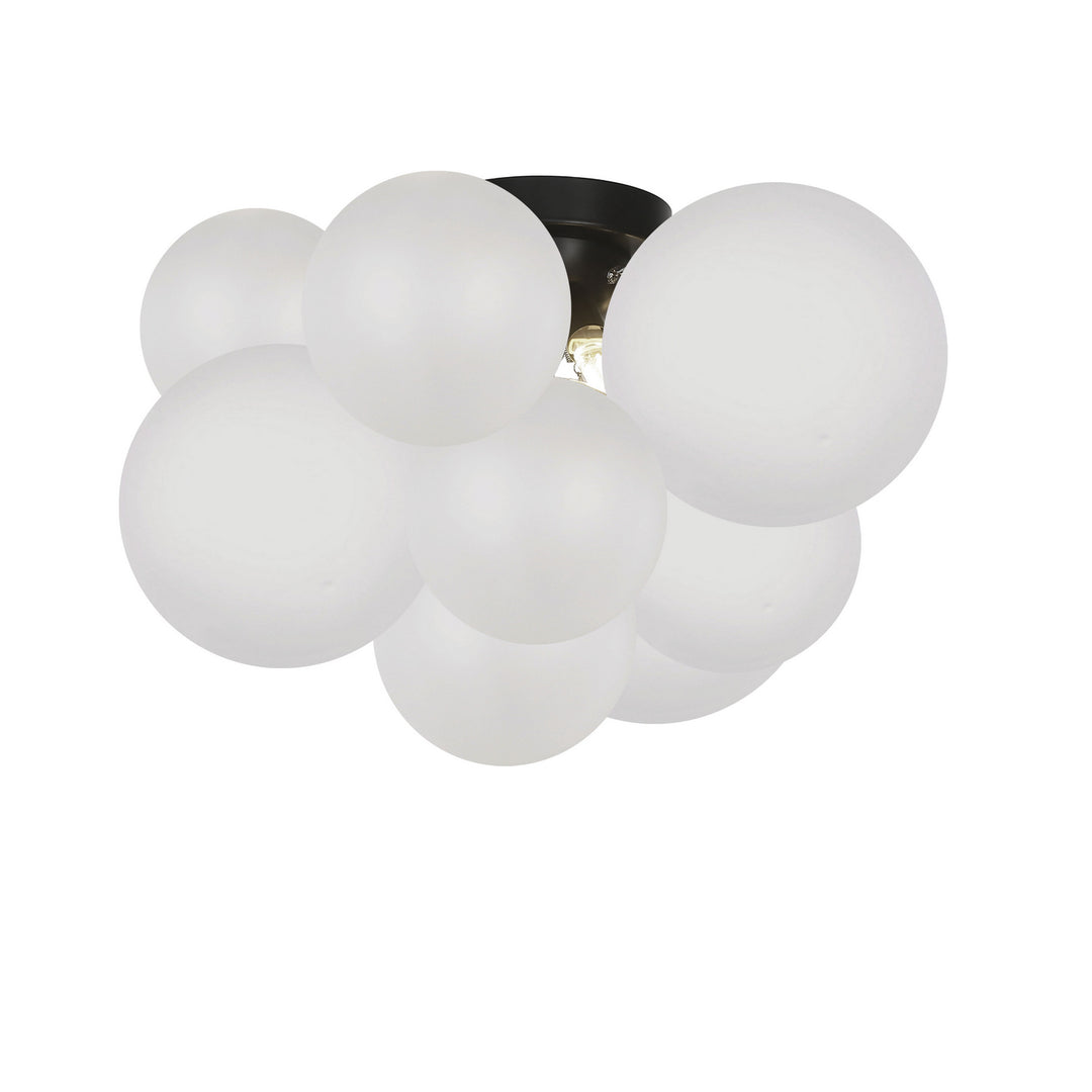 Miles Three Light Flush Mount in White - available from The Lighting Shoppe, trusted by Canadian homeowners