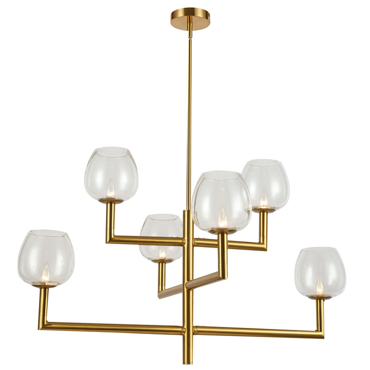 Nora Six Light Chandelier in Aged Brass - available from The Lighting Shoppe, trusted by Canadian homeowners
