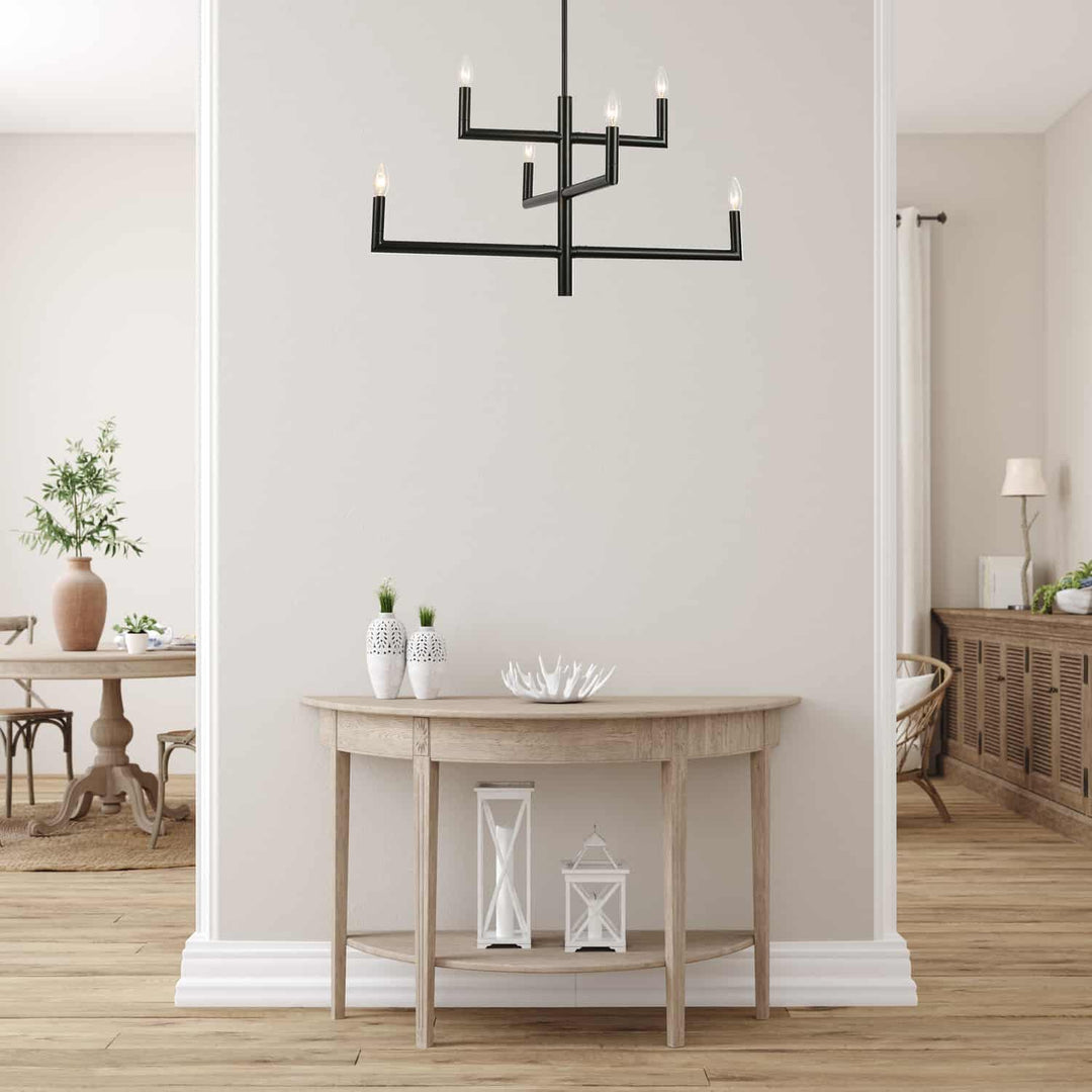 Dainolite Canada - NOR-326C-MB - Six Light Chandelier - Nora - Black