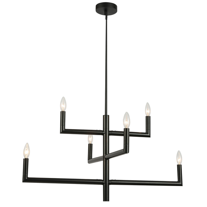 Nora Six Light Chandelier in Black - available from The Lighting Shoppe, trusted by Canadian homeowners