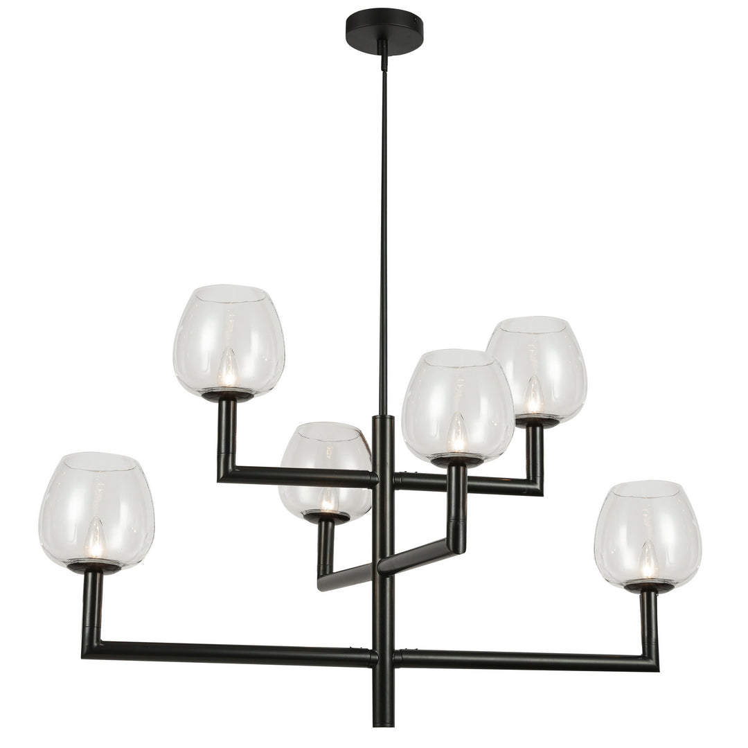 Nora Six Light Chandelier in Black - available from The Lighting Shoppe, trusted by Canadian homeowners