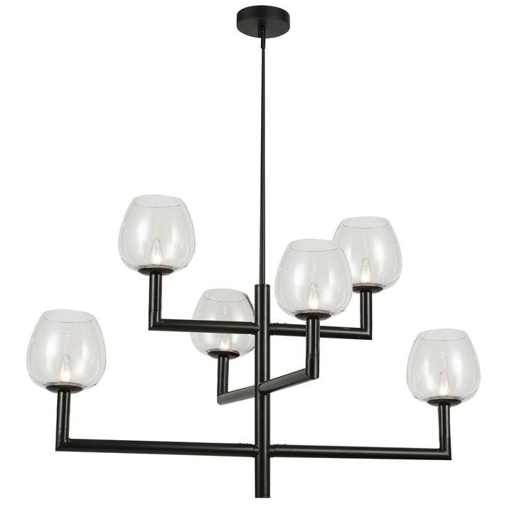 Nora Six Light Chandelier in Black - available from The Lighting Shoppe, trusted by Canadian homeowners