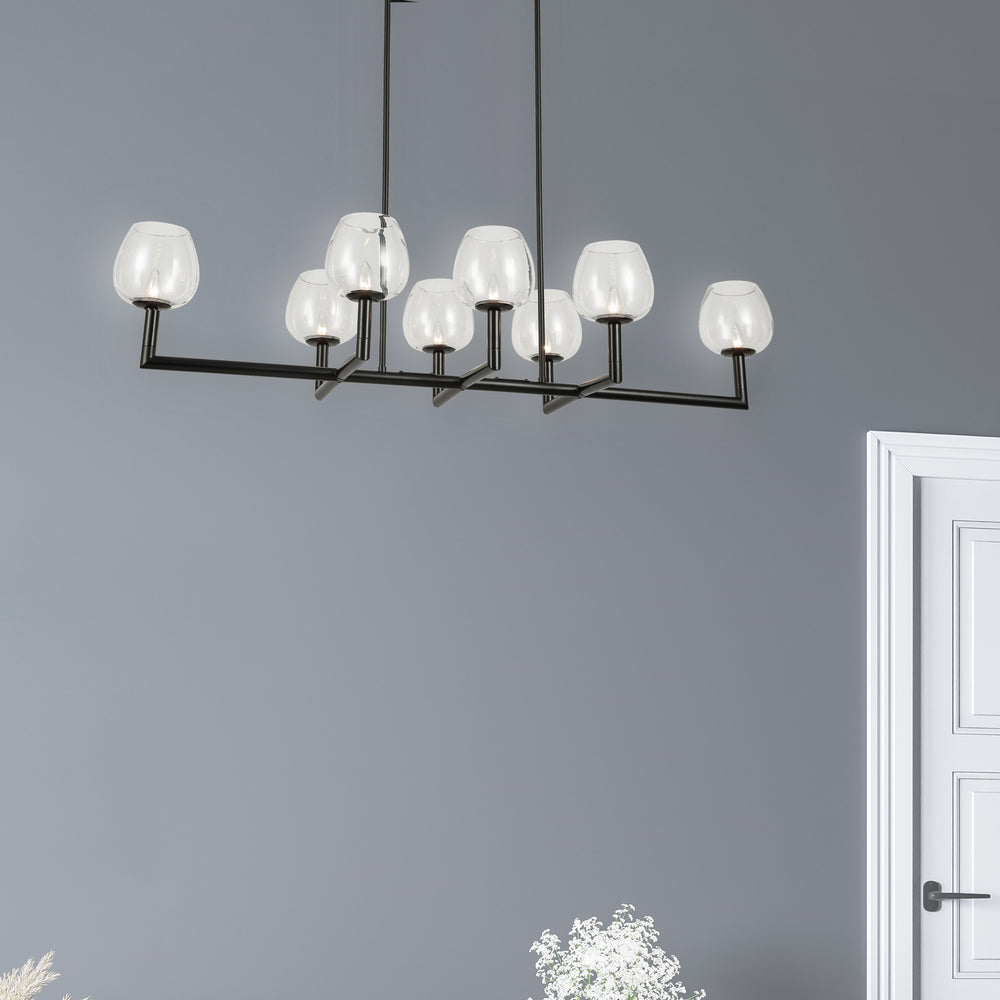 Dainolite Canada - NOR-478HC-MB-CLR - Eight Light Chandelier - Nora - Black