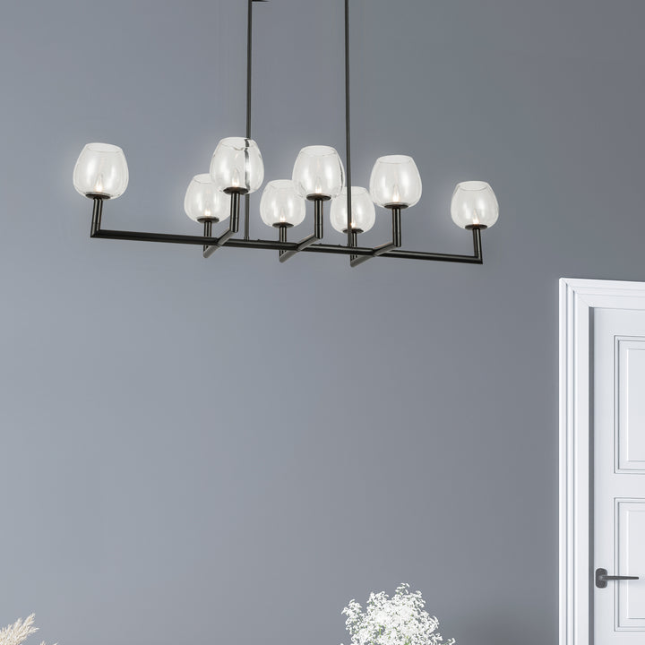 Dainolite Canada - NOR-478HC-MB-CLR - Eight Light Chandelier - Nora - Black