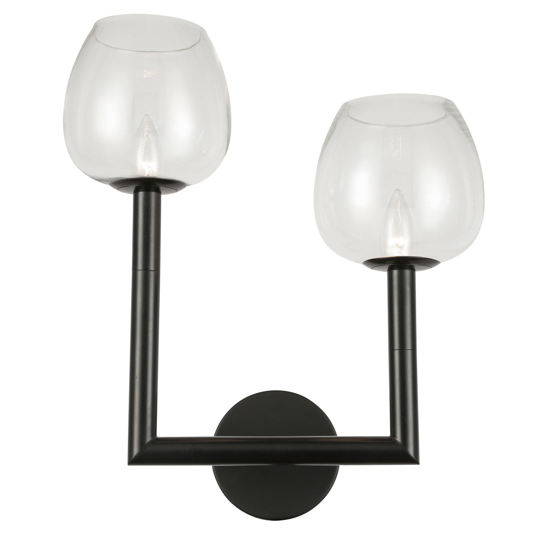Nora Two Light Wall Sconce in Black - available from The Lighting Shoppe, trusted by Canadian homeowners