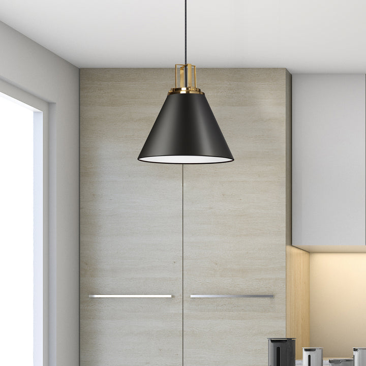 Dainolite Canada - SNS-141P-MB-AGB - One Light Pendant - Sonus - Black