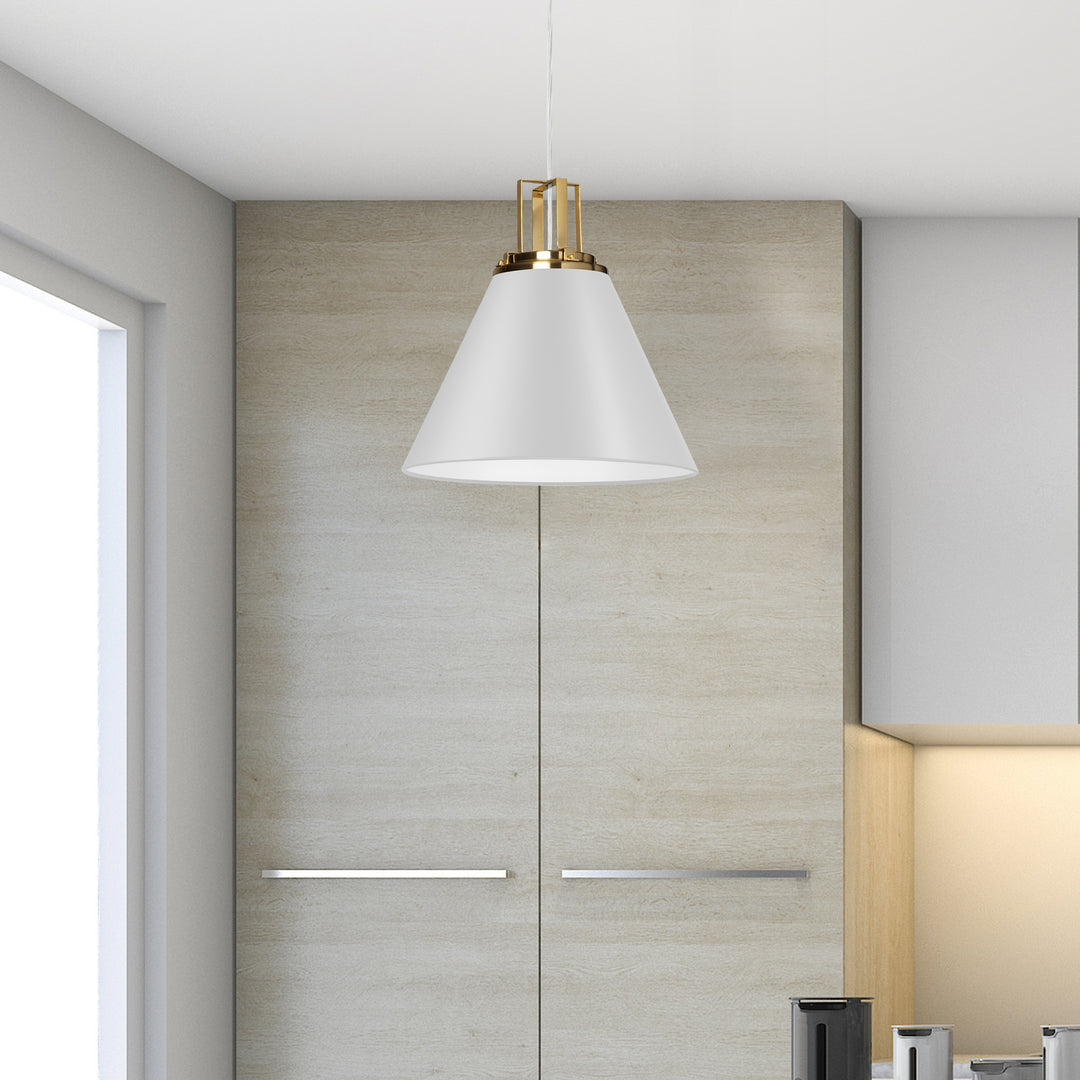 Dainolite Canada - SNS-141P-MW-AGB - One Light Pendant - Sonus - White