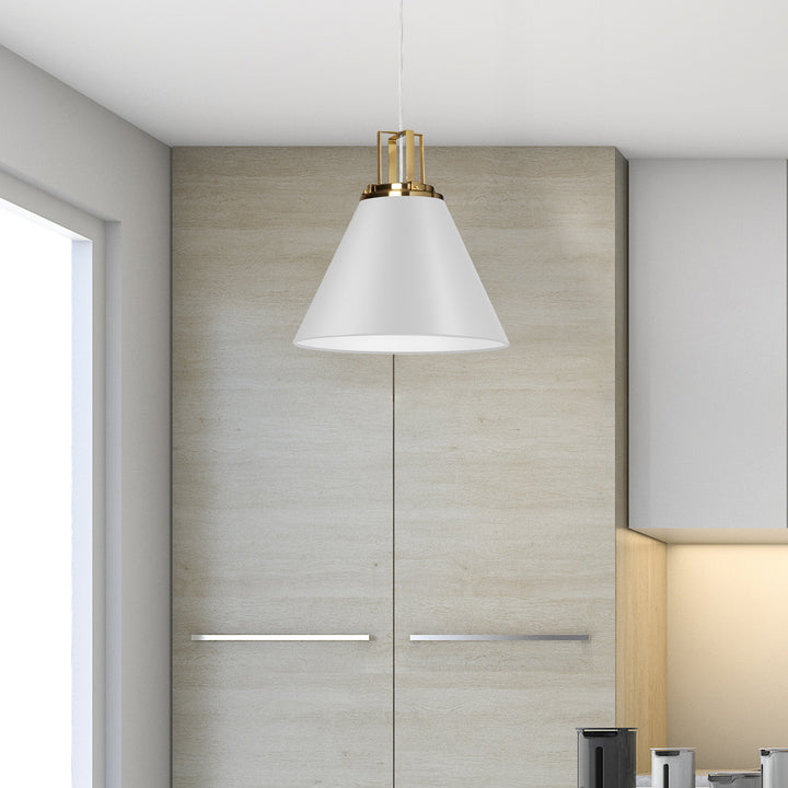 Dainolite Canada - SNS-141P-MW-AGB - One Light Pendant - Sonus - White
