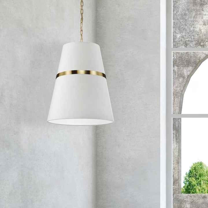 Dainolite Canada - SYM-183P-AGB-WH - Three Light Pendant - Symphony - White