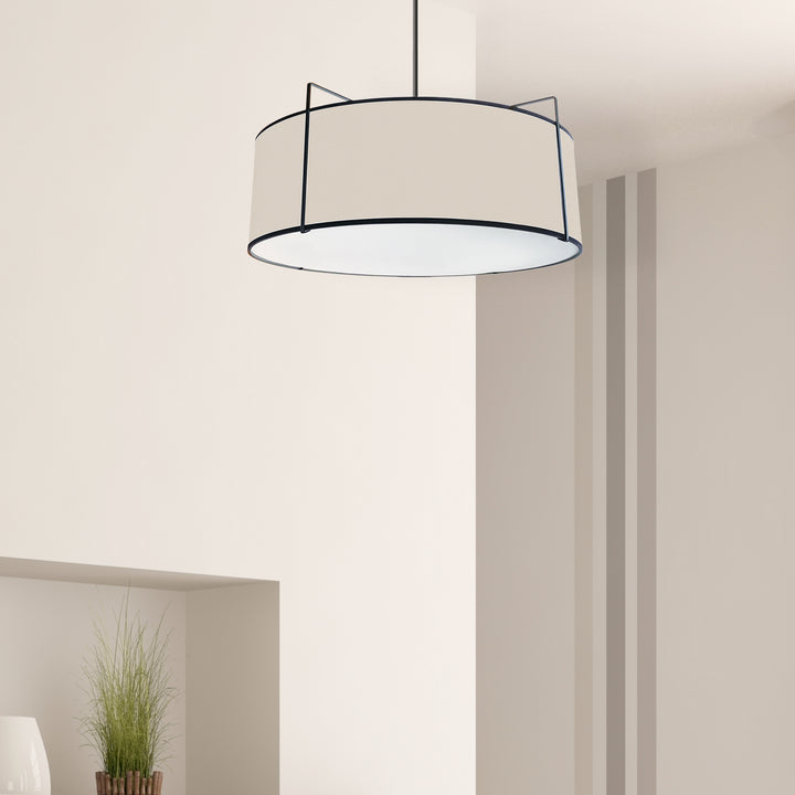 Dainolite Canada - TRA-244P-BK-CRM - Four Light Pendant - Trapezoid - Cream