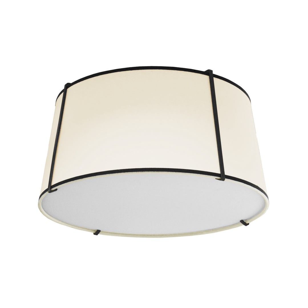 Trapezoid Three Light Flush Mount in Cream - available from The Lighting Shoppe, trusted by Canadian homeowners