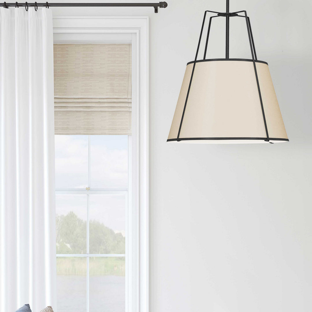 Dainolite Canada - TRA-3P-BK-CRM - Three Light Pendant - Trapezoid - Cream