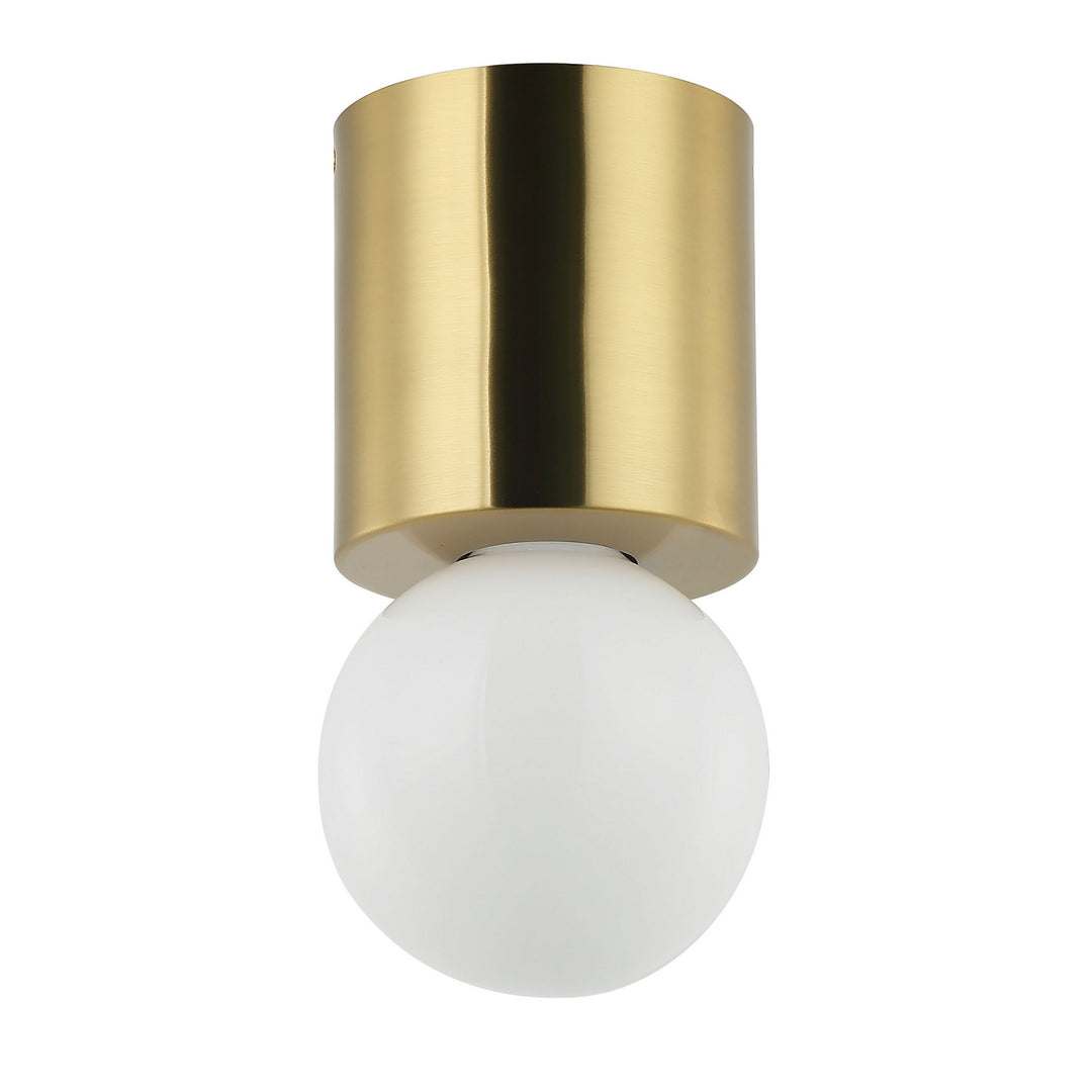 Theron One Light Flush Mount in Aged Brass - available from The Lighting Shoppe, trusted by Canadian homeowners