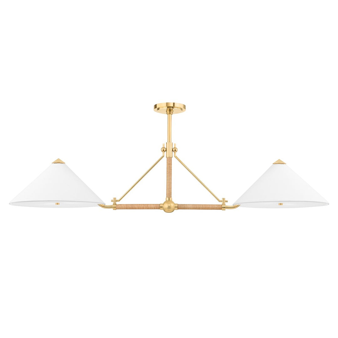 Hudson Valley Canada - 1057-AGB - Four Light Island Pendant - Williamsburg - Aged Brass