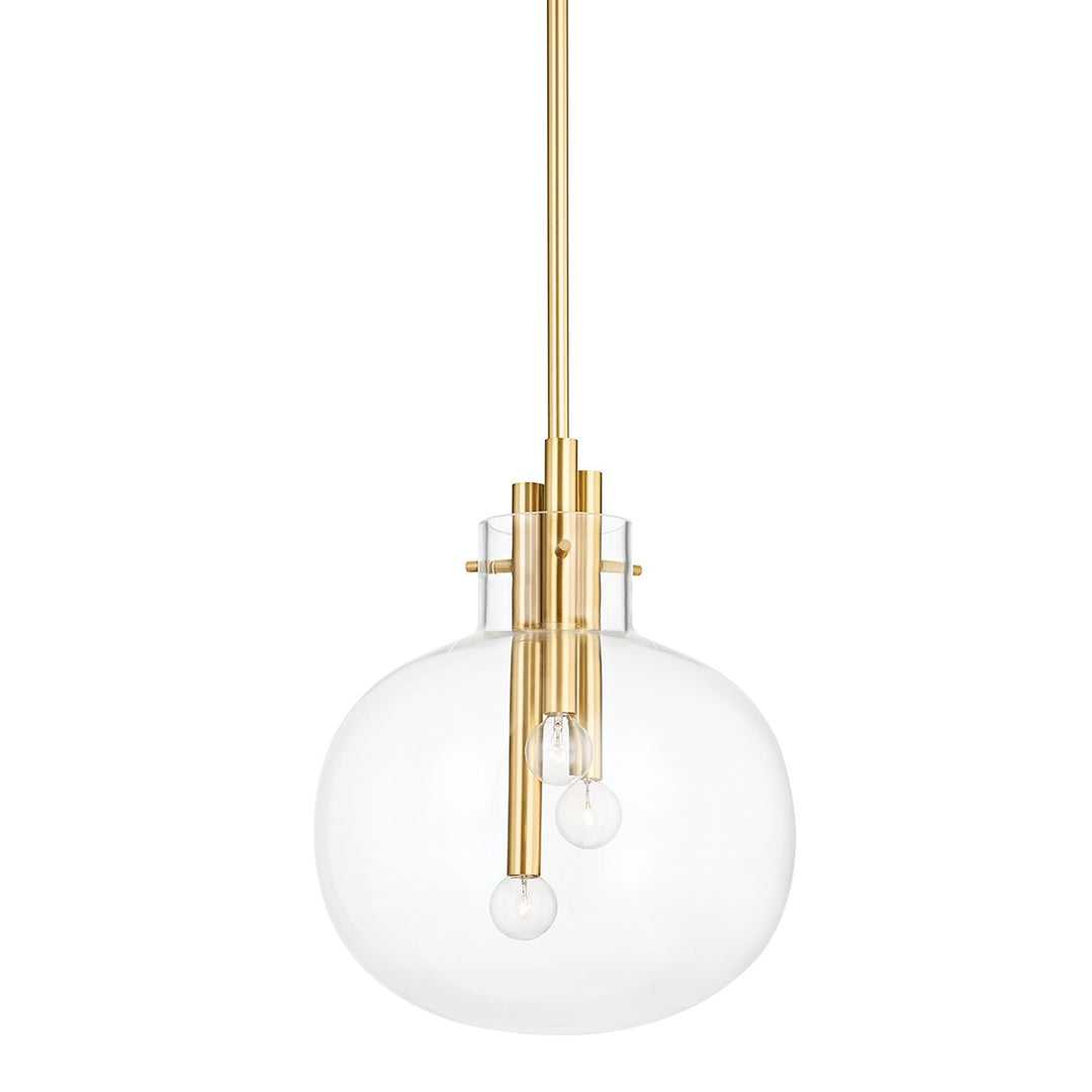 Hempstead Three Light Pendant in Aged Brass - available from The Lighting Shoppe, trusted by Canadian homeowners