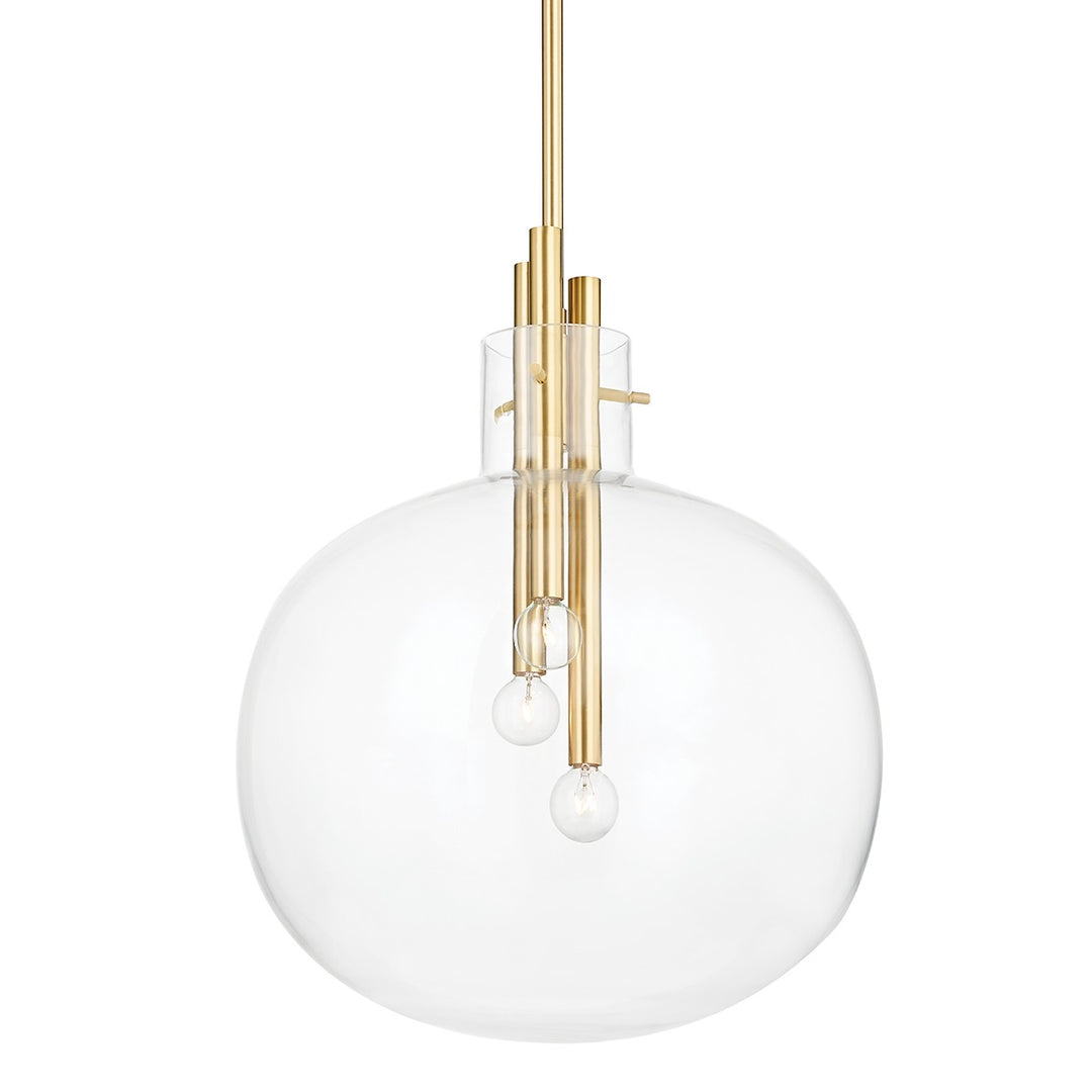 Hempstead Three Light Pendant in Aged Brass - available from The Lighting Shoppe, trusted by Canadian homeowners