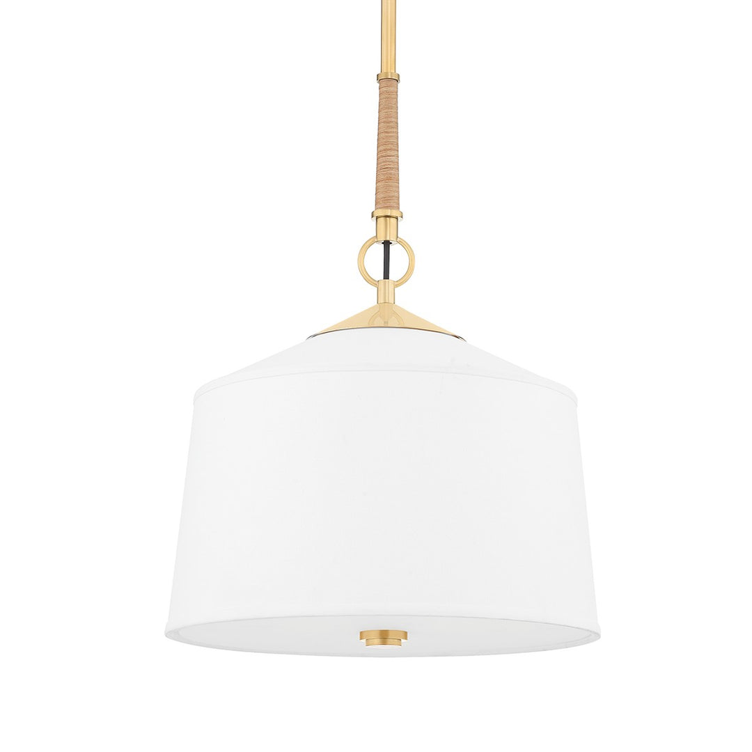 White Plains One Light Pendant in Aged Brass - available from The Lighting Shoppe, trusted by Canadian homeowners
