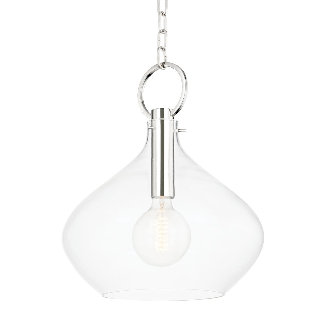 Lina One Light Pendant in Polished Nickel - available from The Lighting Shoppe, trusted by Canadian homeowners