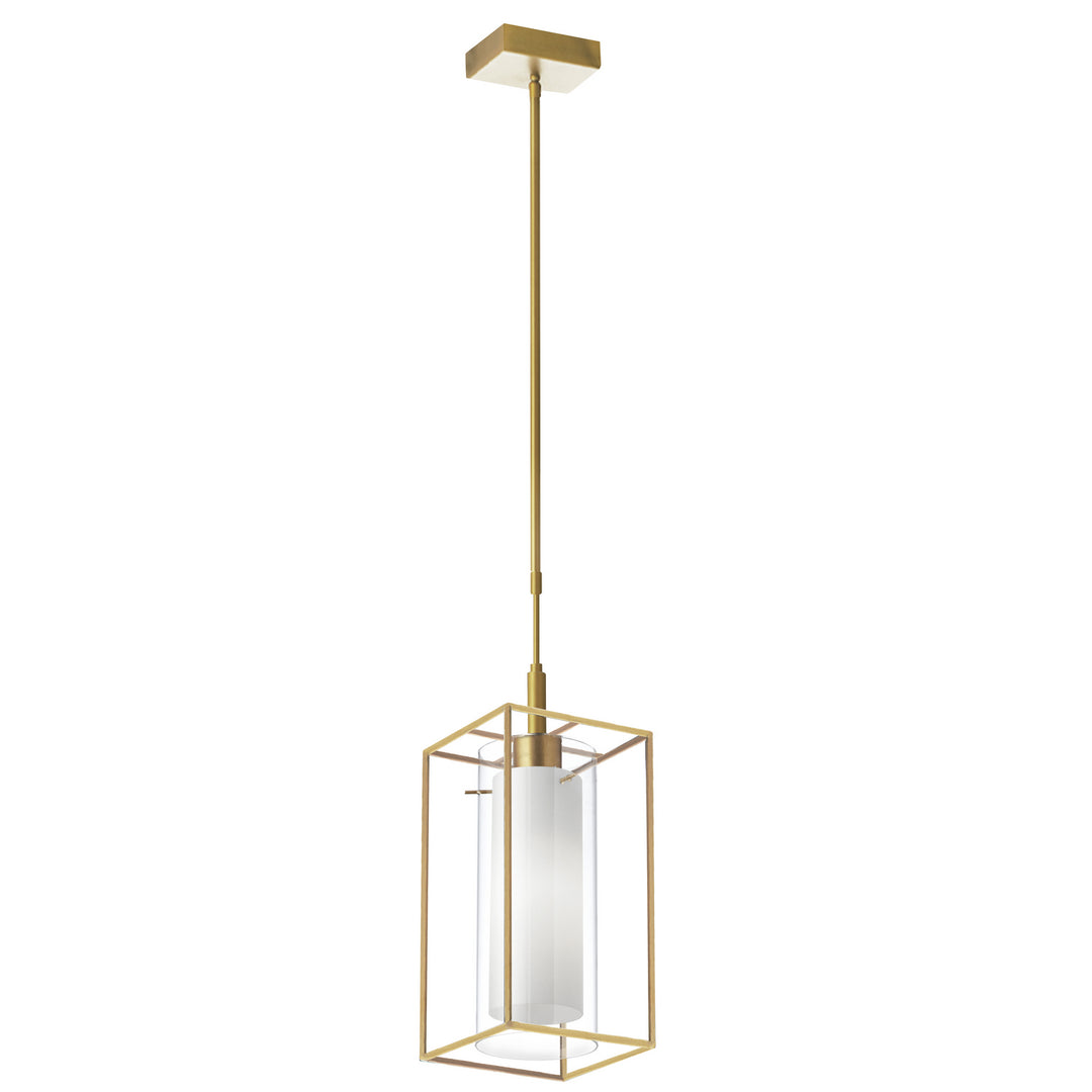 Cubo One Light Pendant in Aged Brass - available from The Lighting Shoppe, trusted by Canadian homeowners