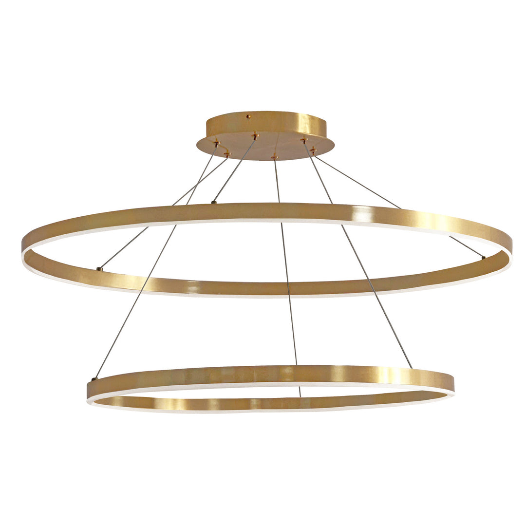 Circulo LED Chandelier in Aged Brass - available from The Lighting Shoppe, trusted by Canadian homeowners