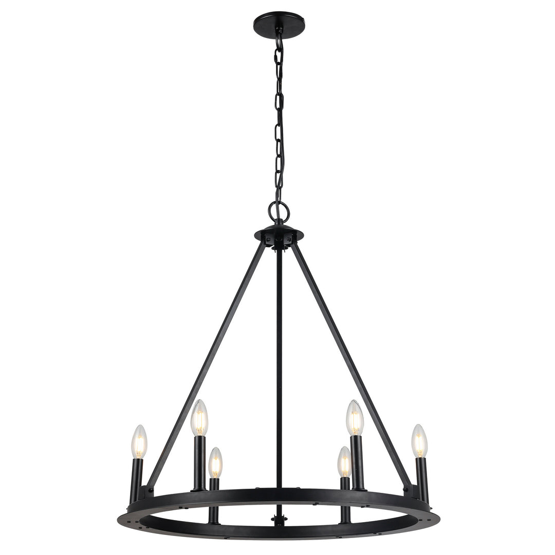 Colby Six Light Chandelier in Black - available from The Lighting Shoppe, trusted by Canadian homeowners