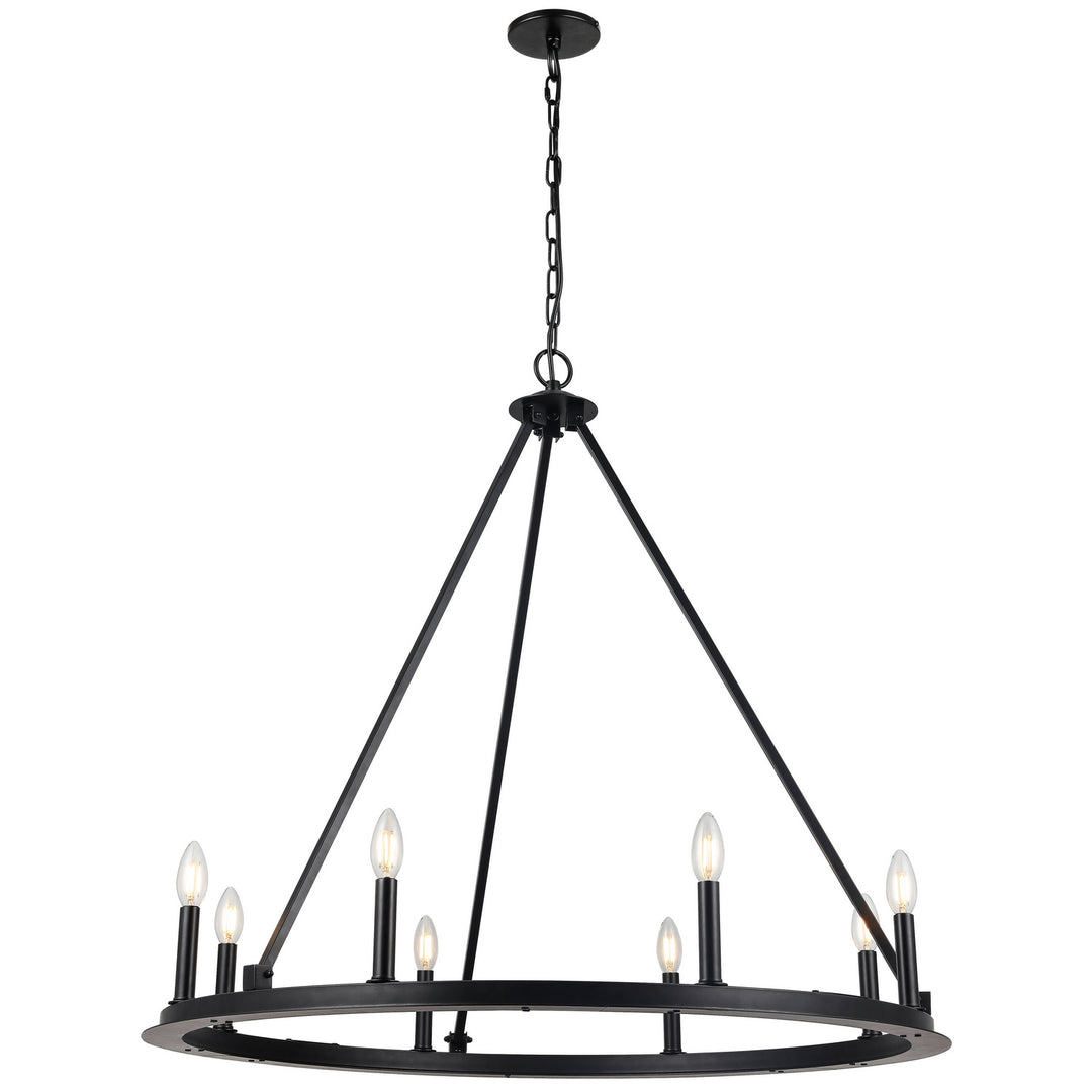 Colby Eight Light Chandelier in Black - available from The Lighting Shoppe, trusted by Canadian homeowners