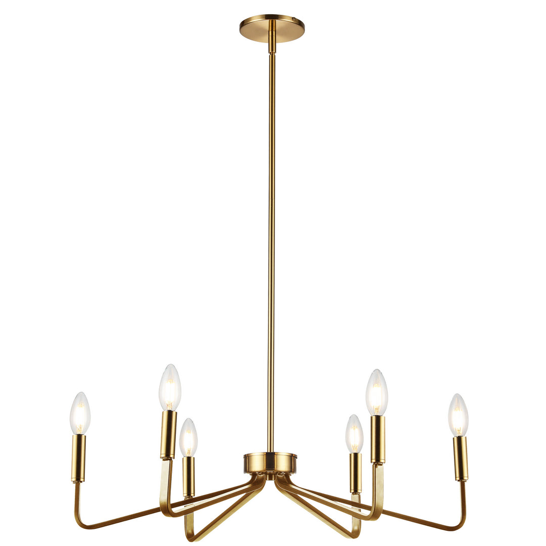 Clayton Six Light Chandelier in Aged Brass - available from The Lighting Shoppe, trusted by Canadian homeowners