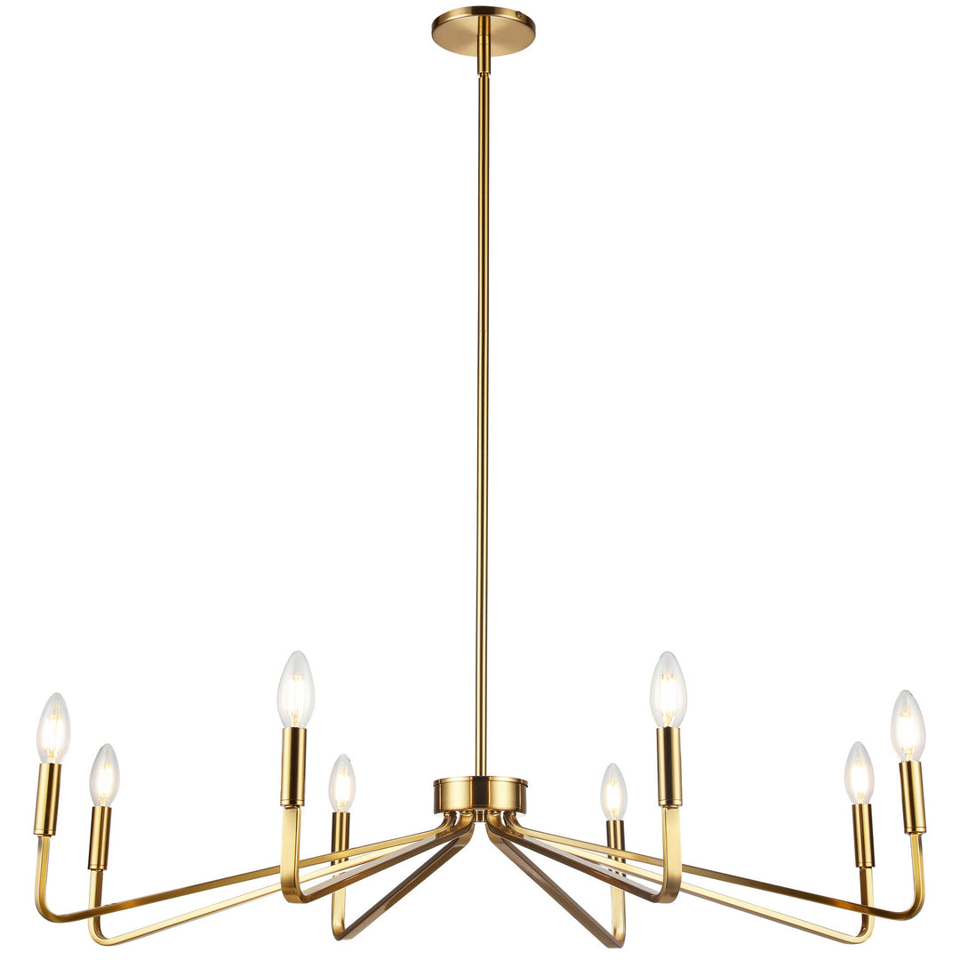 Clayton Eight Light Chandelier in Aged Brass - available from The Lighting Shoppe, trusted by Canadian homeowners
