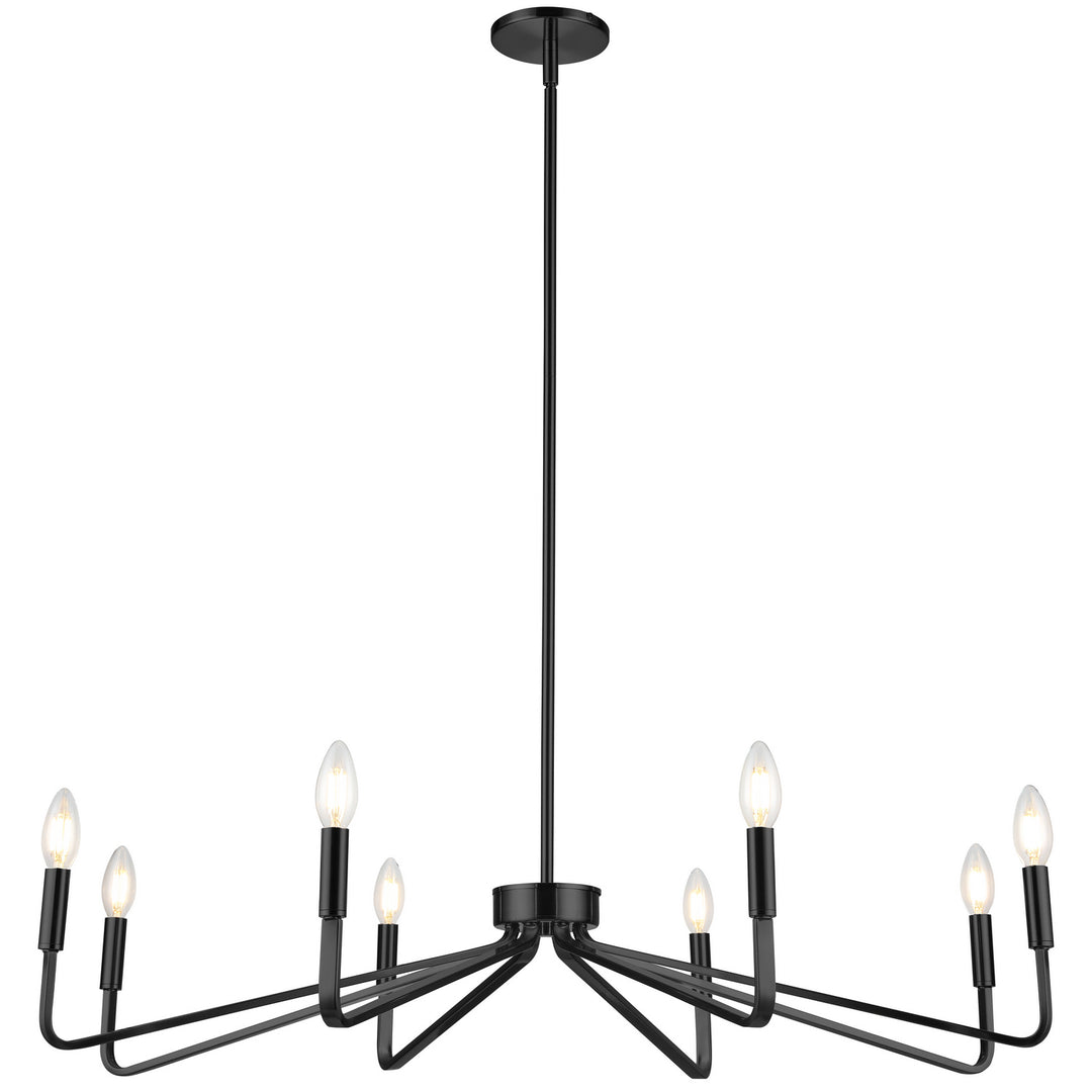 Clayton Eight Light Chandelier in Black - available from The Lighting Shoppe, trusted by Canadian homeowners
