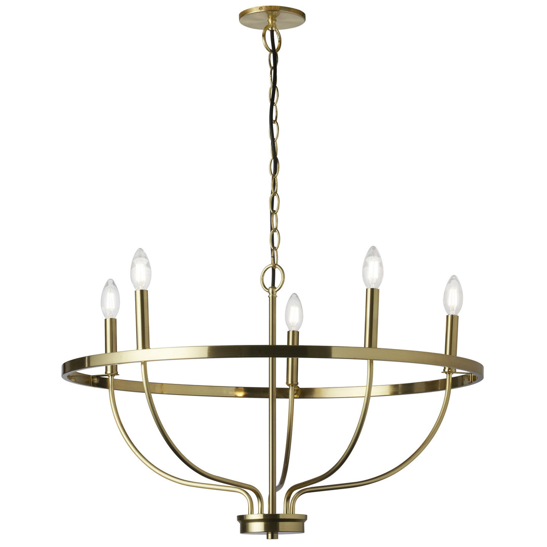 Cesar Five Light Chandelier in Aged Brass - available from The Lighting Shoppe, trusted by Canadian homeowners