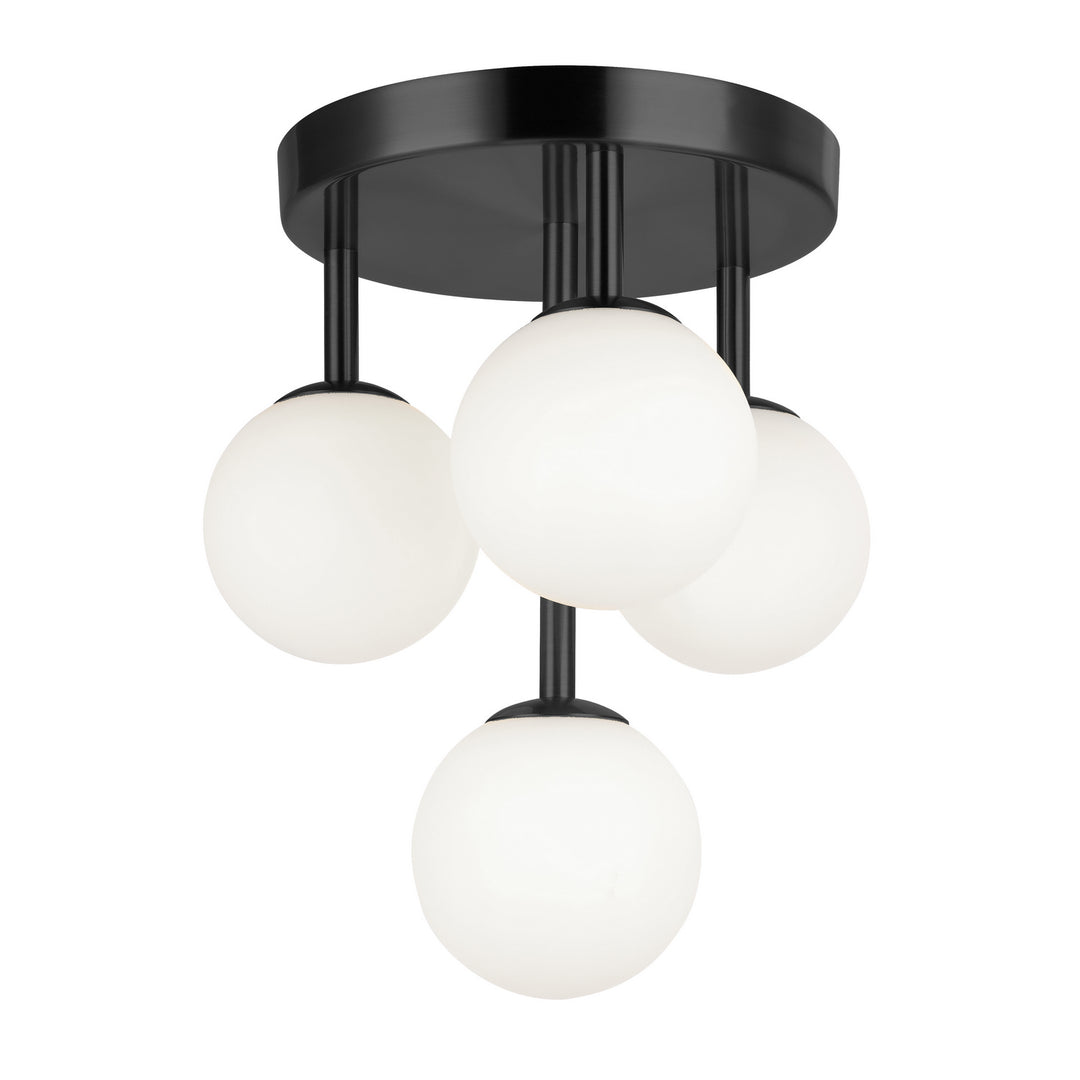 Megallan Four Light Flush Mount in Black - available from The Lighting Shoppe, trusted by Canadian homeowners