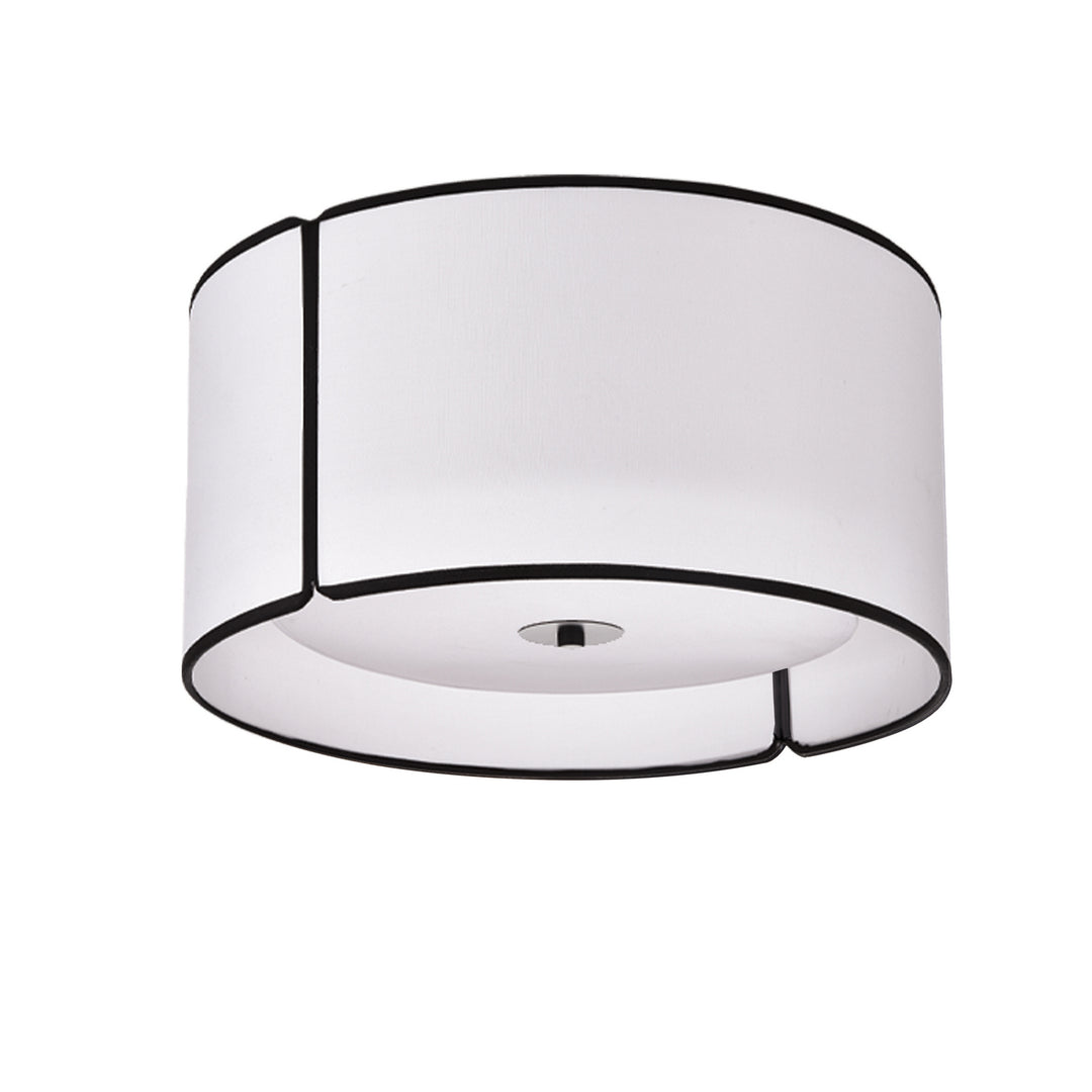 Notched Drum Three Light Flush Mount in White - available from The Lighting Shoppe, trusted by Canadian homeowners