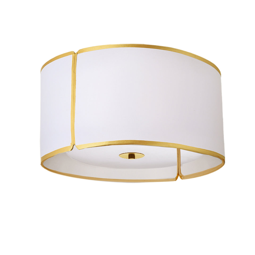 Notched Drum Three Light Flush Mount in White - available from The Lighting Shoppe, trusted by Canadian homeowners