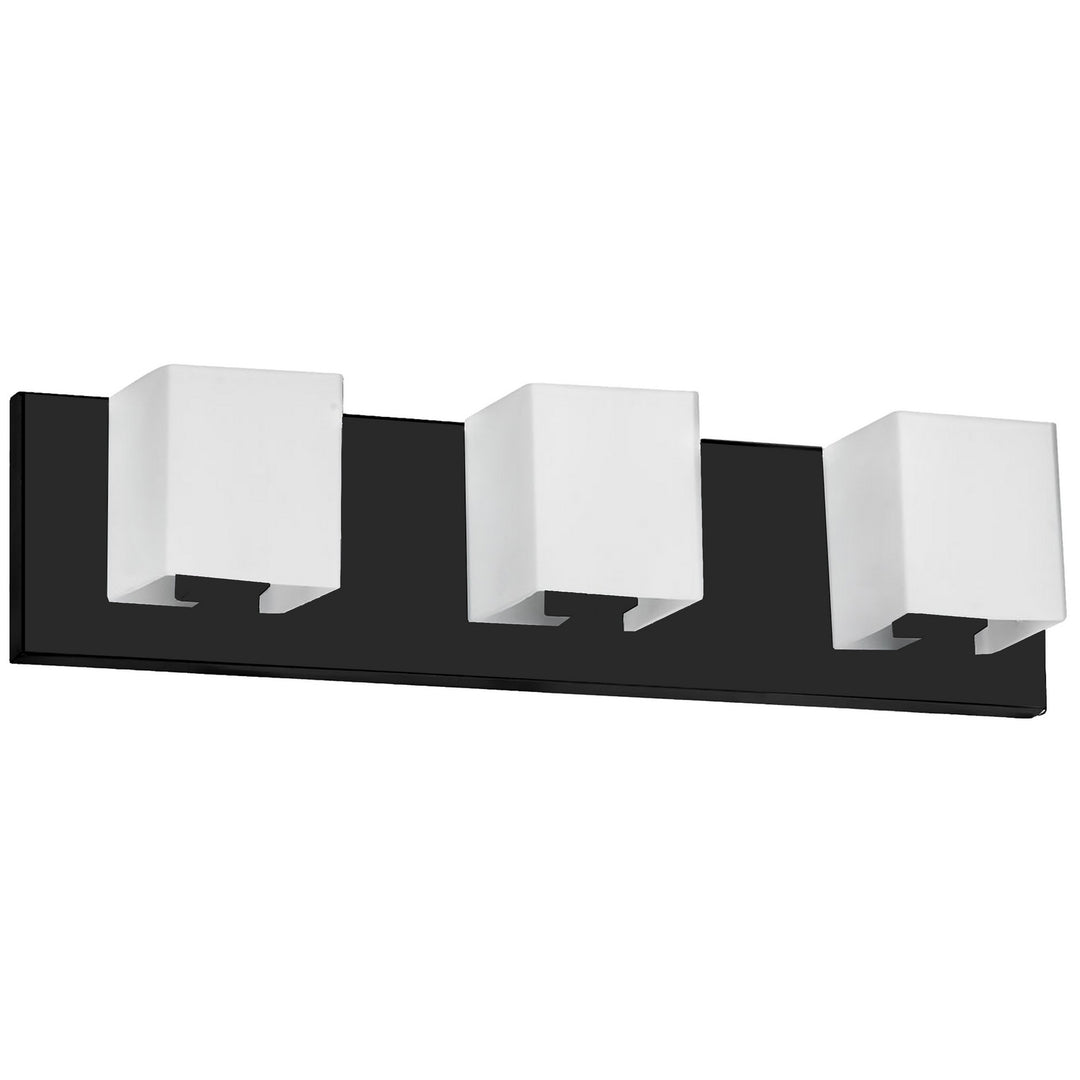 Verona Three Light Vanity Fixture in Black - available from The Lighting Shoppe, trusted by Canadian homeowners