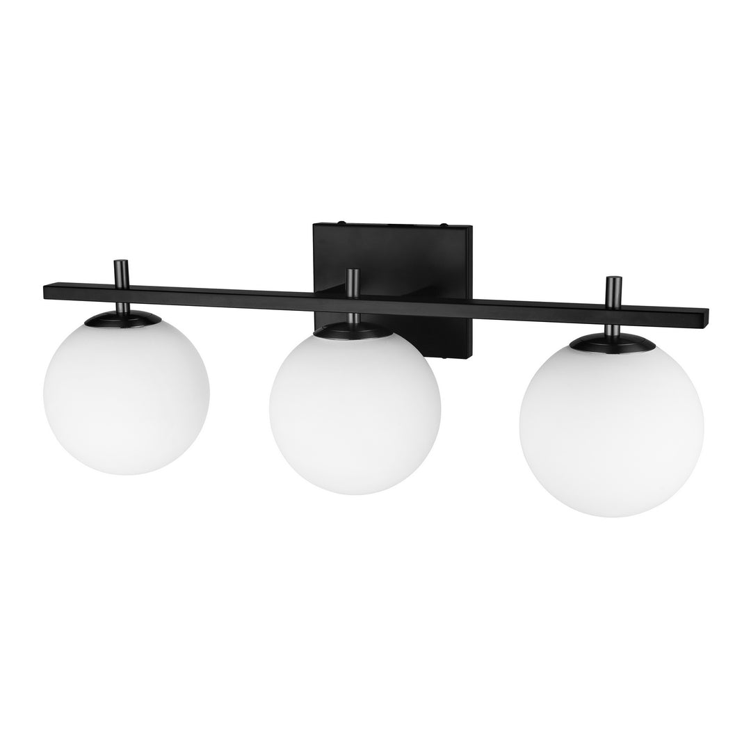 Vivaldi Three Light Vanity Fixture in Black - available from The Lighting Shoppe, trusted by Canadian homeowners