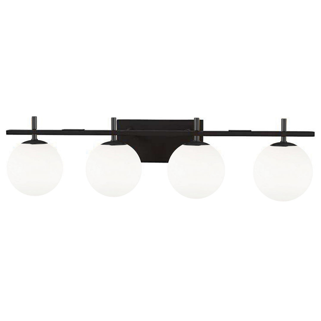 Vivaldi Four Light Vanity Fixture in Black - available from The Lighting Shoppe, trusted by Canadian homeowners