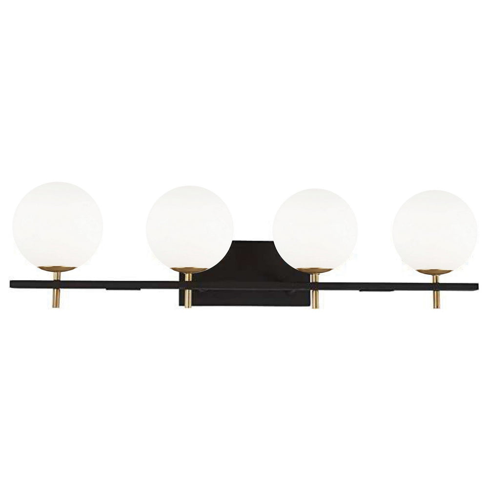 Dainolite Canada - VAD-324W-MB-AGB - Four Light Vanity Fixture - Vivaldi - Matte Black