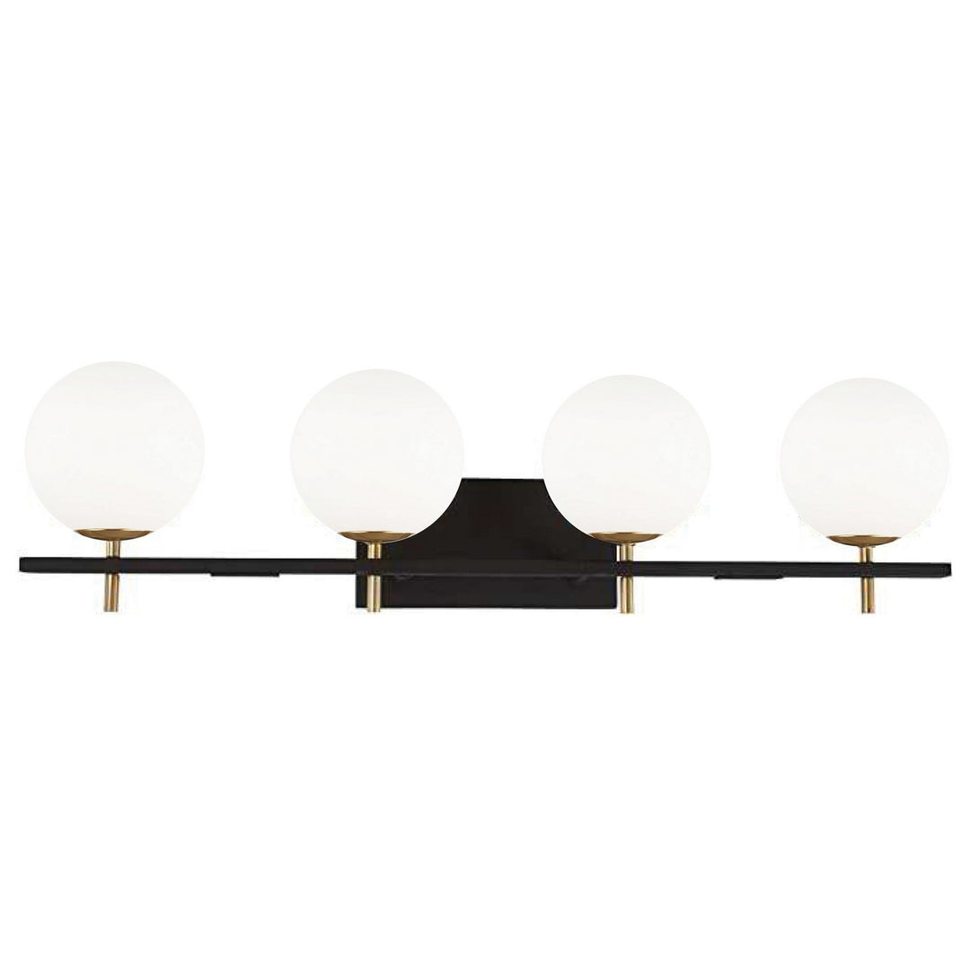 Dainolite Canada - VAD-324W-MB-AGB - Four Light Vanity Fixture - Vivaldi - Matte Black