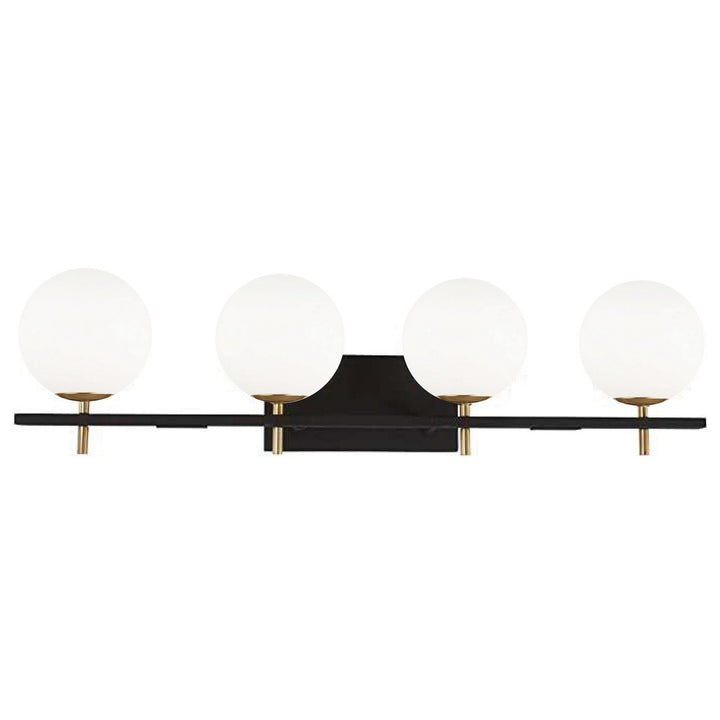Dainolite Canada - VAD-324W-MB-AGB - Four Light Vanity Fixture - Vivaldi - Matte Black