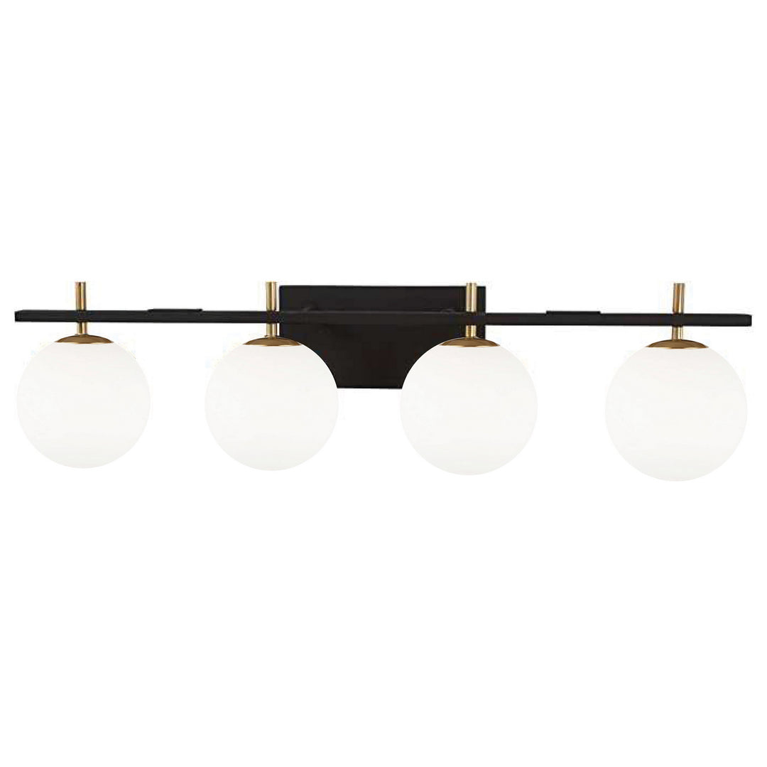 Vivaldi Four Light Vanity Fixture in Matte Black - available from The Lighting Shoppe, trusted by Canadian homeowners