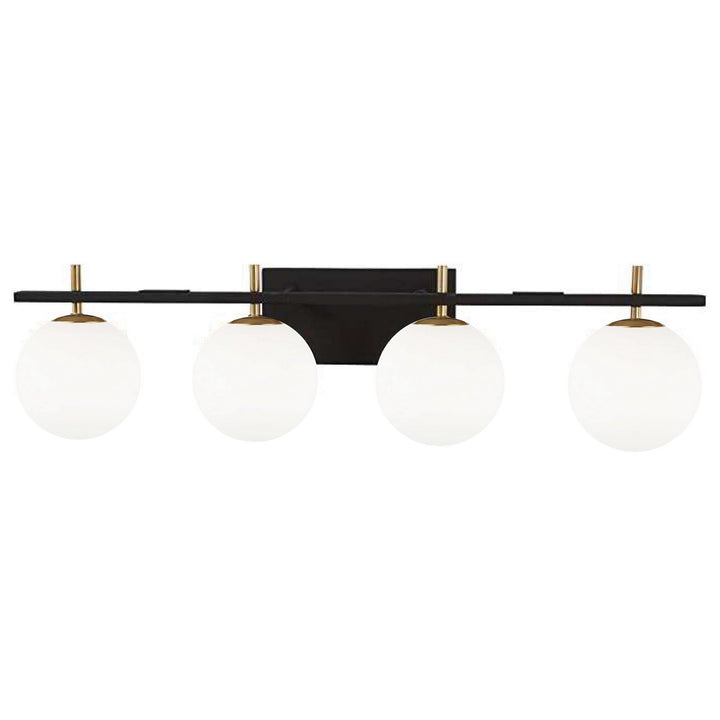 Dainolite Canada - VAD-324W-MB-AGB - Four Light Vanity Fixture - Vivaldi - Matte Black