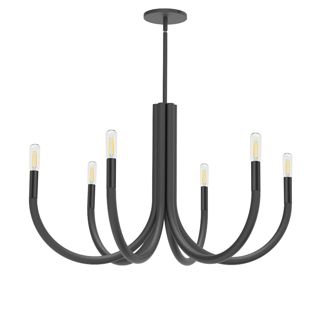 Wand Six Light Chandelier in Black - available from The Lighting Shoppe, trusted by Canadian homeowners