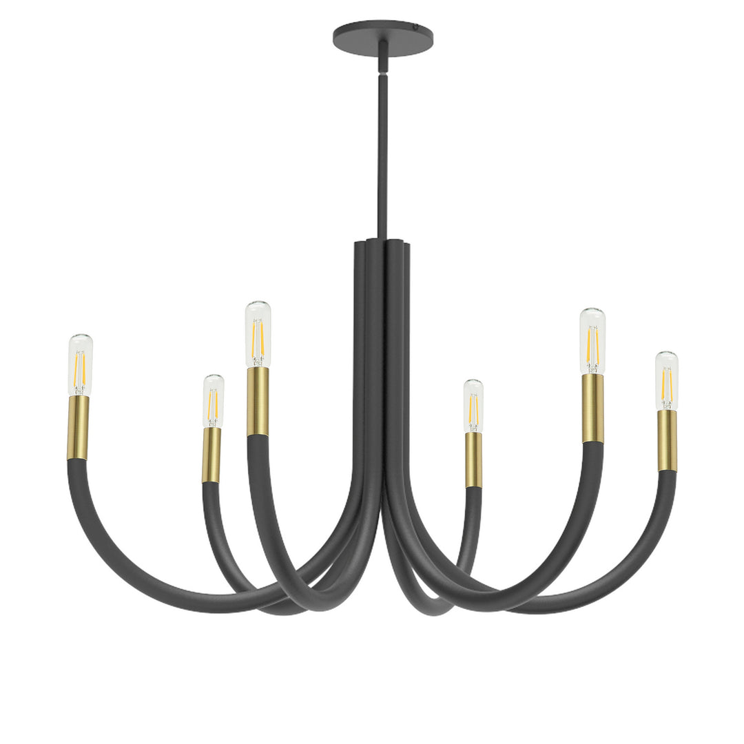 Wand Six Light Chandelier in Black - available from The Lighting Shoppe, trusted by Canadian homeowners