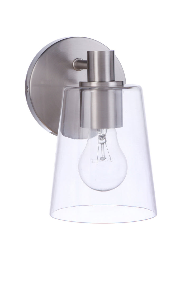 Emilio One Light Wall Sconce in Brushed Polished Nickel - available from The Lighting Shoppe, trusted by Canadian homeowners