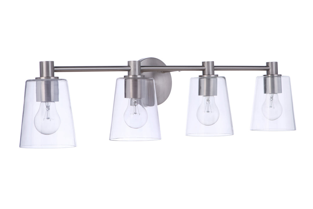 Emilio Four Light Vanity in Brushed Polished Nickel - available from The Lighting Shoppe, trusted by Canadian homeowners